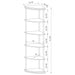 Corner Bookcase With 5 Shelves, Compact Design For Living Room - Cappuccino Furniture Max