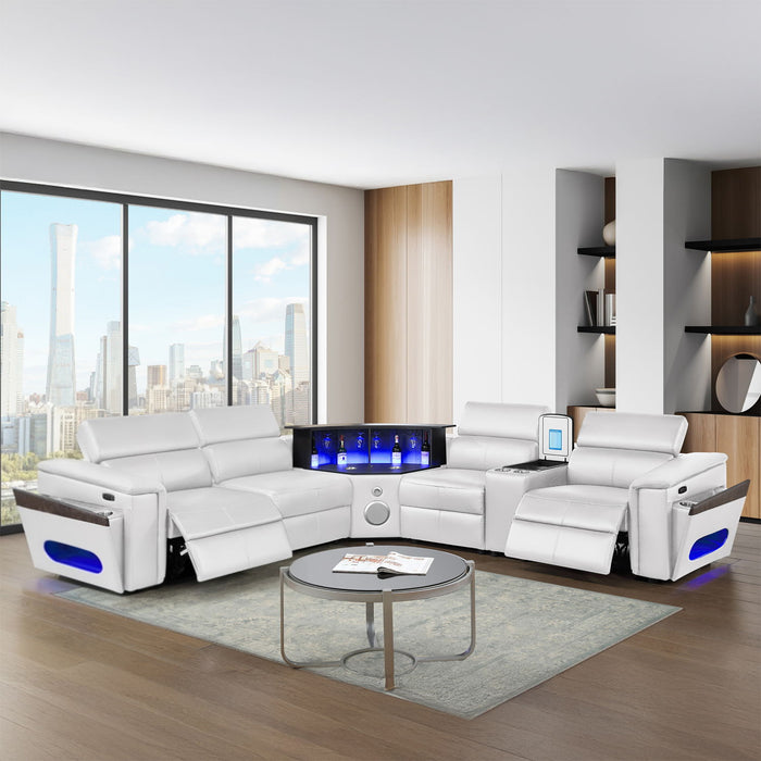 Nova - Sectional With Bluetooth Speaker, LED And Lifting Wine Cabinet Matrix Furniture Group