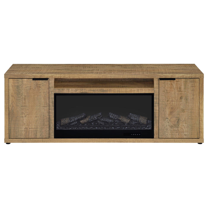 Lodi - 2 Door Fireplace TV Stand - Mango Color Furniture Max