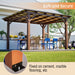 13 X 10 Ft Gazebo With Roof, Spacious Outdoor Patio Shade Structure For Backyard & Garden - Brown Daily Nest