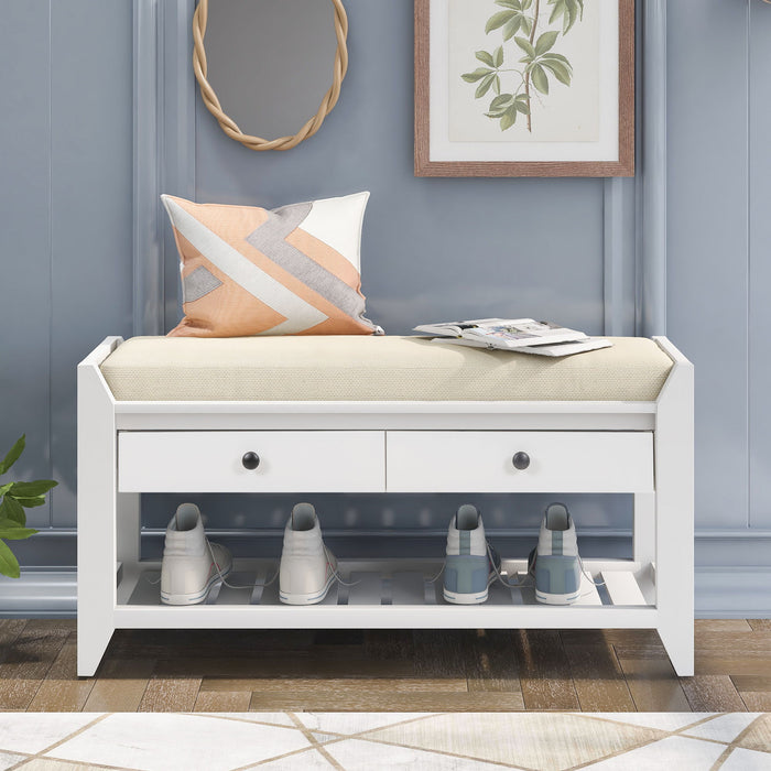 Multipurpose Entryway Shoe Rack With Cushioned Seat And Drawers Hearth and Haven