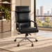Dart Vintage Black Top Grain Leather & Iron Swivel Office Chair Acme