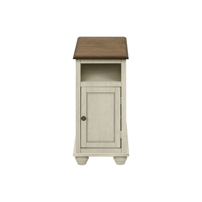 Accent End Table, Storage, Traditional - White 8th Street