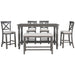 Counter Height Dining Set With Shelf, 4 Chairs And Bench Hearth and Haven