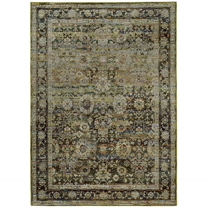 8' x 10' Floral Area Rug - Green And Brown