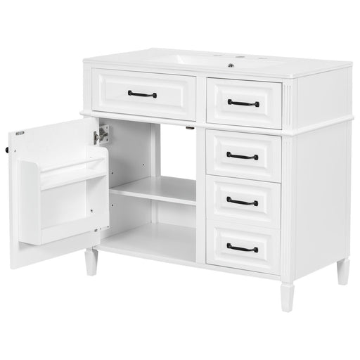 Modern Bathroom Vanity With Sink Top, Flip Drawer Design Hearth and Haven