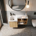 L-Shaped Wall Mounte Floating Bathroom Vanity With Integrated Sink Home Essentials