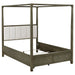 Sundance - Queen Canopy Bed With Upholstered Headboard - Dark Brown Furniture Max