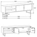 Manaya - 2 Door Stand With Open Shelving And Hidden Storage - Charcoal Black Furniture Max