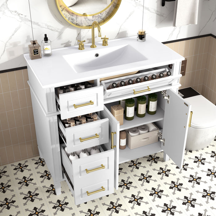 Bathroom Vanity With Sink, 4 Drawers, 2 Doors Hearth and Haven