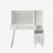 Fluted Vanity Desk With Lighted Mirror & Outlet 4 Drawer, Makeup Table - White Home Essentials
