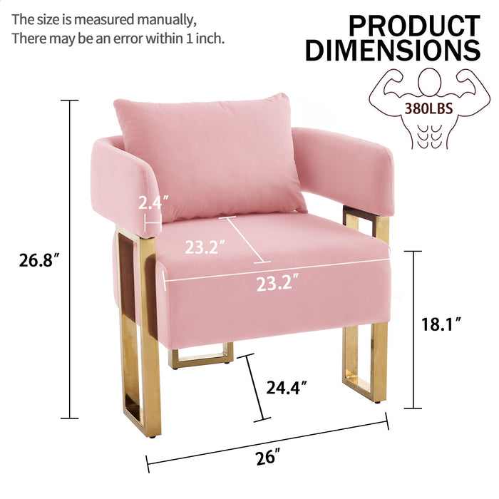 Modern Classic Design Decorative Chair Teddy Fleece Upholstered And Metal Foot