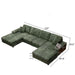 U-Shaped Convertible Sofa, 4 Seater Large Living Room Lounge Home Essentials