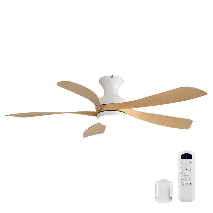 52" Ceiling Fan With 3 Color Dimmable LED Light, DC Reversible Motor, 6 Speed Settings Daily Nest