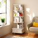 Rotating Bookshelf With Wheels And Drawer, 360° Spinning Design, Space Saving Storage Home Essentials