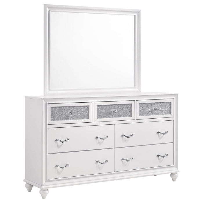 Randall - 7 Drawer Dresser With Mirror - White Furniture Max