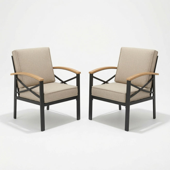 Outdoor Patio Armchair, All Weather (Set of 2) Home Essentials