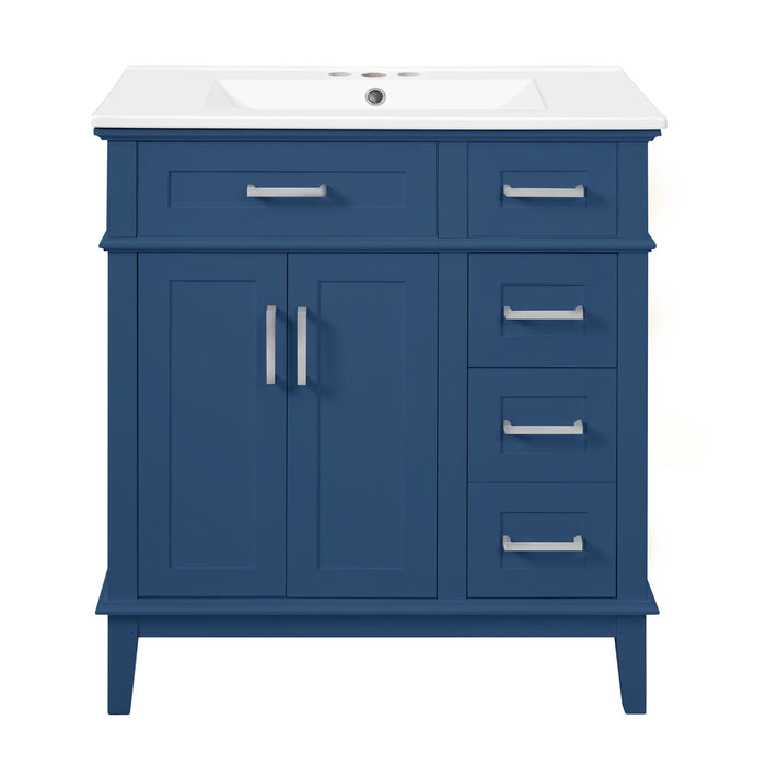 Modern Bathroom Vanity With Sink, Storage Cabinet, Soft Close Doors, Deep & Standard Drawers Hearth and Haven
