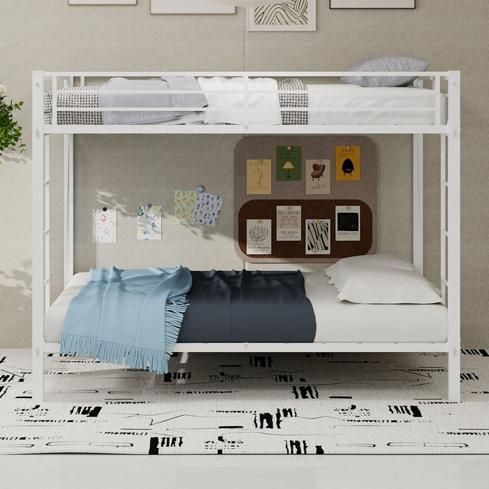 Bunk Bed For Kids, Convertible Frame With Ladders & Guardrail Home Essentials