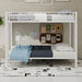 Bunk Bed For Kids, Convertible Frame With Ladders & Guardrail Home Essentials