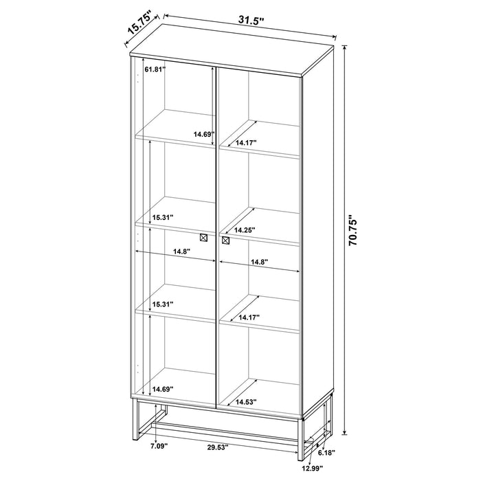 Gunderson - 8 Shelf Accent Cabinet - Oak Furniture Max