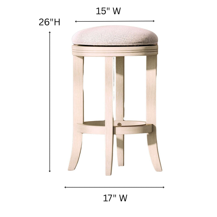 Backless Swivel Stool With Upholstered Seat Home Essentials