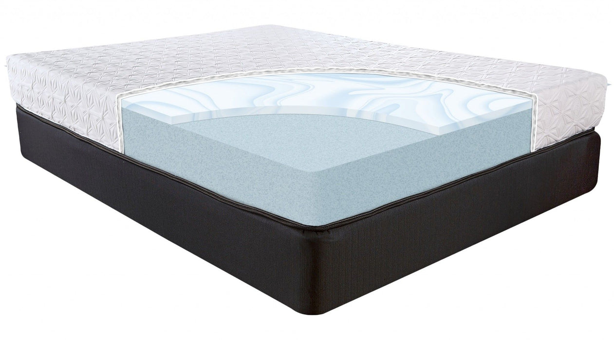 8" Full Three Layer Gel Infused Memory Foam Smooth Top Mattress - White / Black