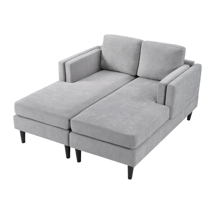 Modern Chaise Lounge With Dual Layer Armrests