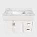Bathroom Vanity Set, Fluted Cabinet, Soft Close Doors & Drawers, Sink Included - White Home Essentials