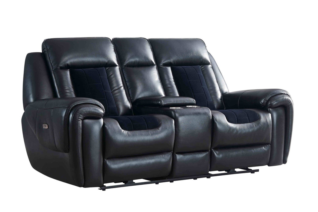 Power Reclining Loveseat With Storage - Black