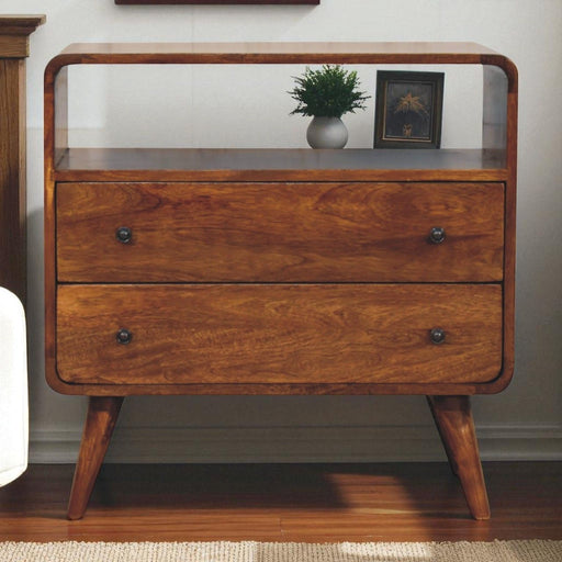 Curved Charm Console - Brown Artisan Furniture
