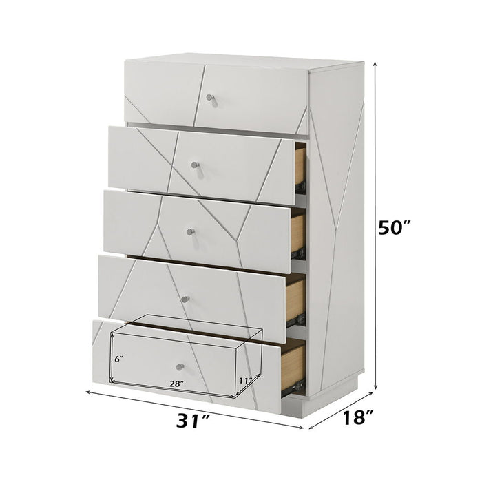 Esther - Chest - White / Silver ACME