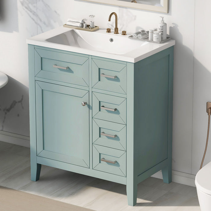 Modern Bathroom Vanity With Sink Combo, 3 Drawers, Undermount Drop-In Sink Hearth and Haven