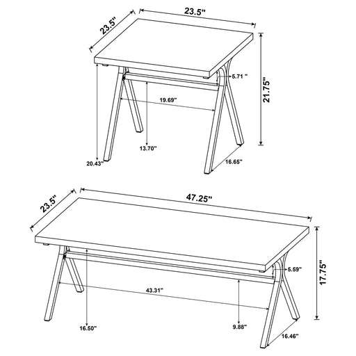 3 Piece Occasional Set, Coffee Table And 2 End Tables - Brown Furniture Max
