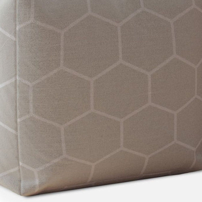 Cotton Geometric Pouf Ottoman - Gray