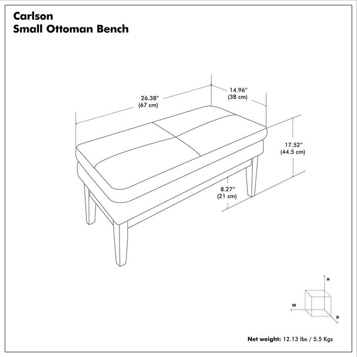 Carlson - Ottoman Bench, Mid Century Design Simpli-Home