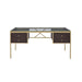 Yumia - Writing Desk - Gold & Walnut ACME