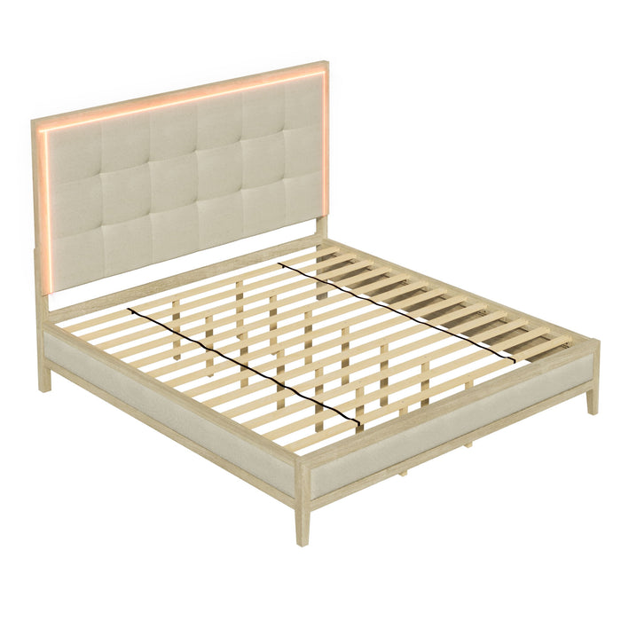 Adeline - Bed With LED Light (Low Footboard) Home Essentials