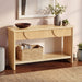 Fluted Console Table With Semi Circular Drawers - Natural Noble House
