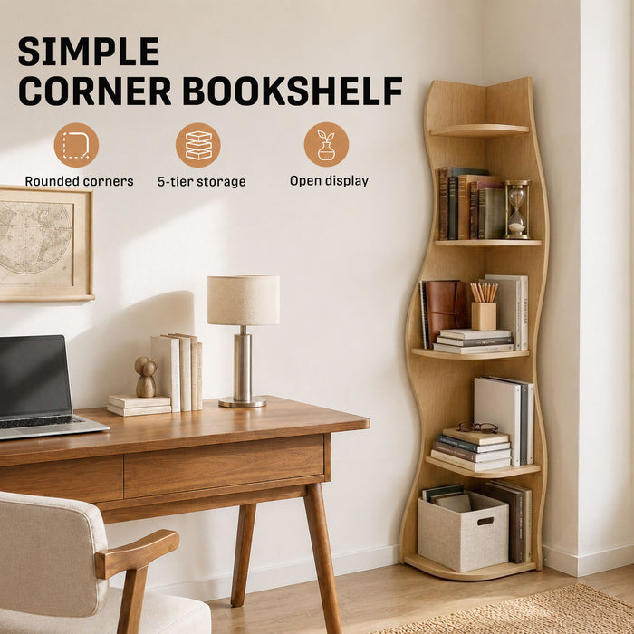 5 Tier S - Shaped Corner Shelf For Living Room Home Essentials