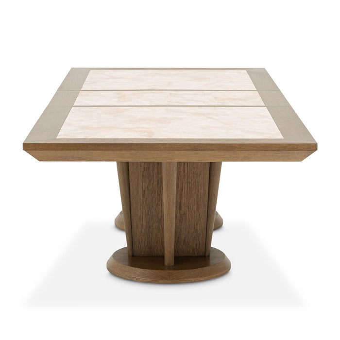 Portrait - Wide Rectangular Dining Table - Sienna Brown Michael Amini