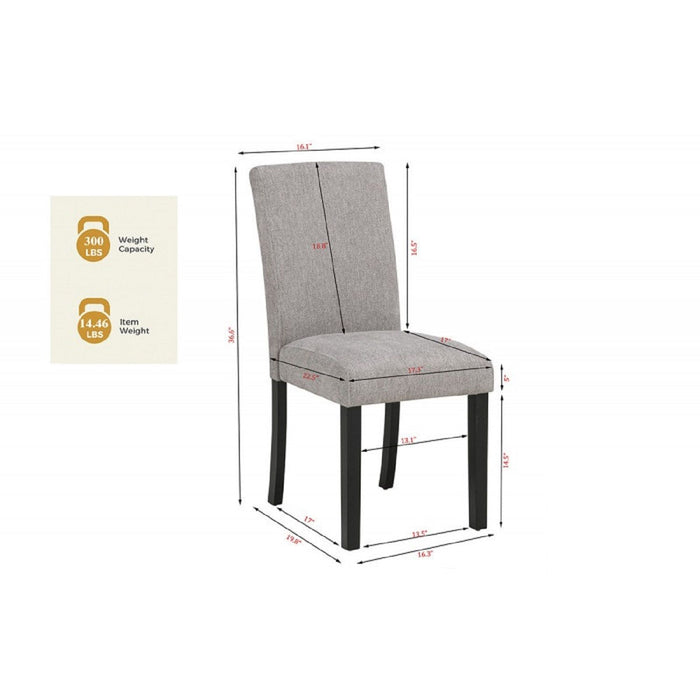 Upholstered Dining Room Kitchen Side Chairs (Set of 2) - Black / Gray Home Essentials