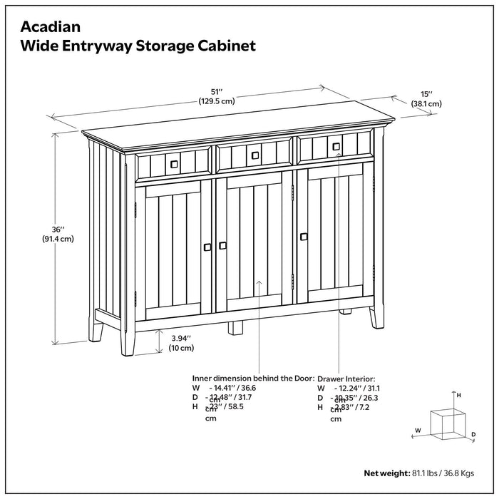 Acadian - Entryway Storage Cabinet - Brown Simpli-Home