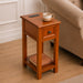 End Table With Drawer And Shelf For Living Room - Walnut Home Essentials