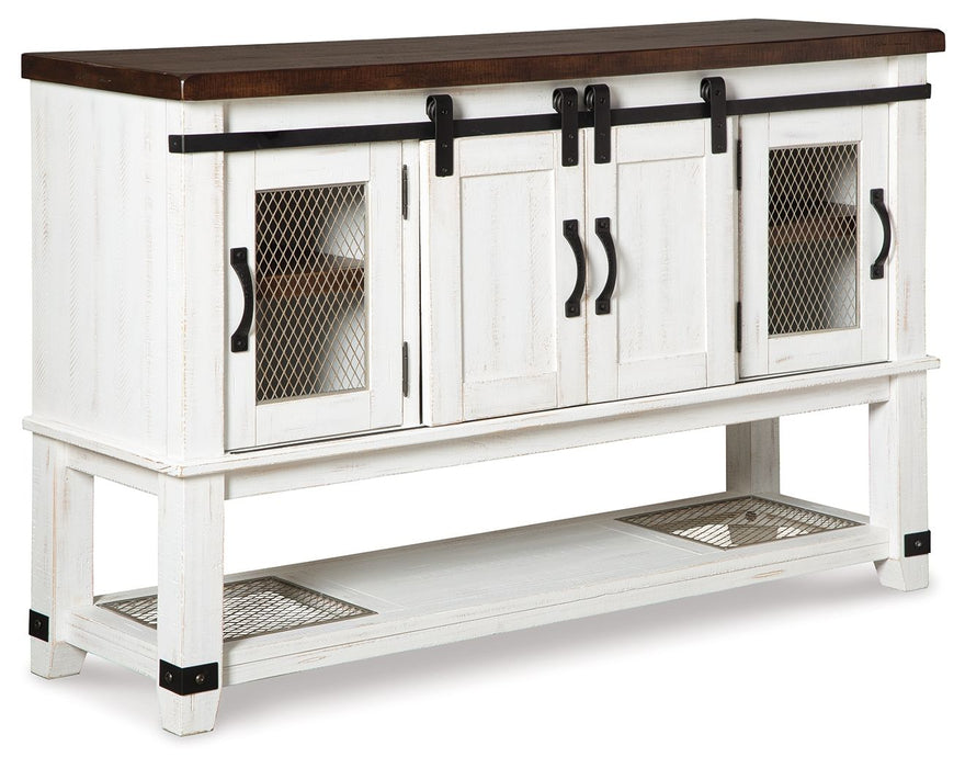 Valebeck - Dining Room Server - White / Brown Signature Design by Ashley®