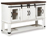 Valebeck - Dining Room Server - White / Brown Signature Design by Ashley®