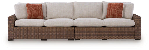 Dolan Creek - RAF/LAF Loveseat With Cushion (Set of 2) - Beige / Brown Signature Design by Ashley®