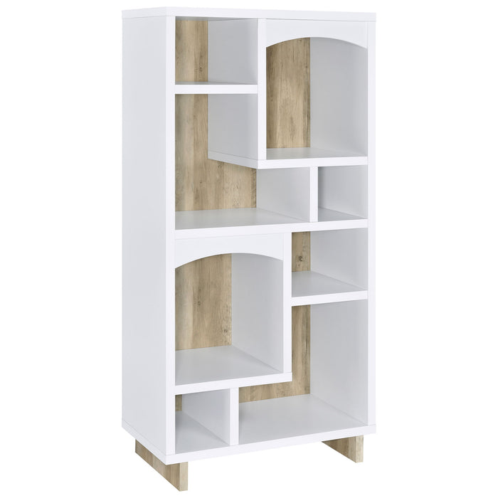 Geilys - 8 Shelf Bookcase With Arch Details - White Furniture Max