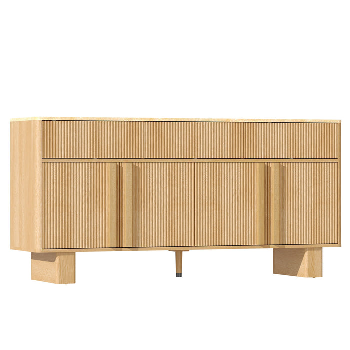 Sideboard Buffet Cabinet With 3 Drawers And 4 Doors For Dining Room Home Essentials