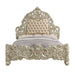 Sorina - Eastern King Bed - Synthetic Leather & Antique Gold ACME